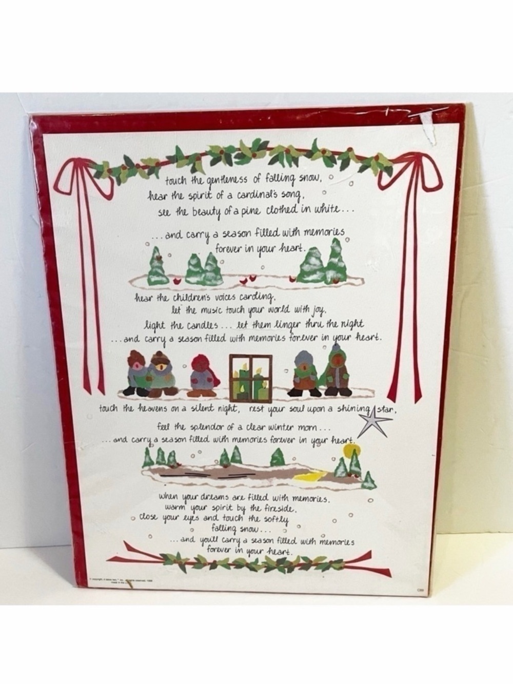 Christmas Folk Art Print Poem Original Hope Comfort Joy Snow Spirit Cardinal